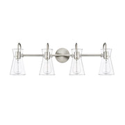 Millennium Lighting Camellia 4Lt Vanity, Brushed Nickel/Clear - 21004-BN
