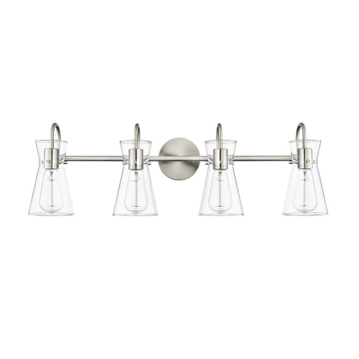 Millennium Lighting Camellia 4Lt Vanity, Brushed Nickel/Clear - 21004-BN