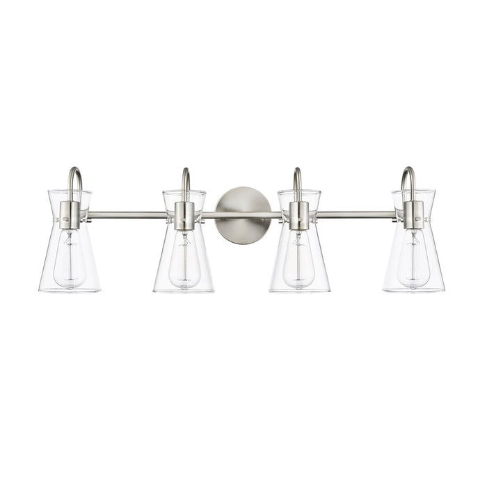 Millennium Lighting Camellia 4Lt Vanity, Brushed Nickel/Clear - 21004-BN