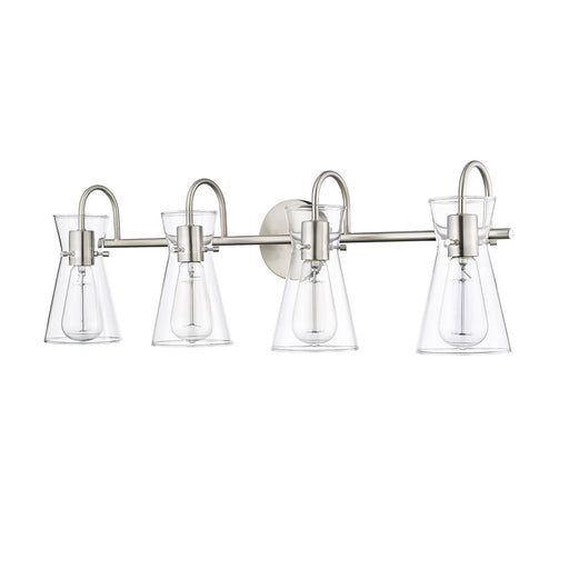 Millennium Lighting Camellia 4Lt Vanity, Brushed Nickel/Clear