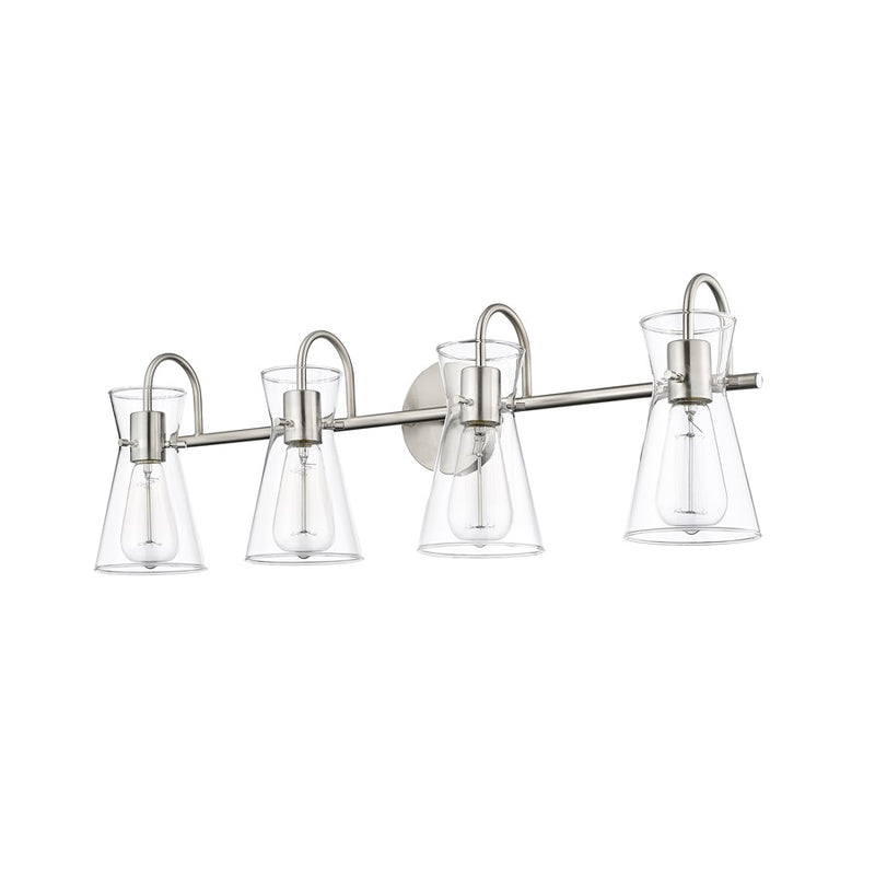Millennium Lighting Camellia 4Lt Vanity, Brushed Nickel/Clear