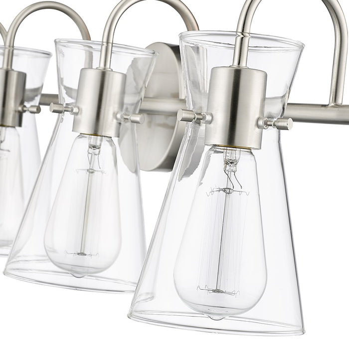 Millennium Lighting Camellia 4Lt Vanity, Brushed Nickel/Clear