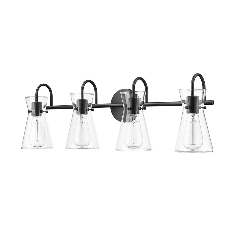 Millennium Lighting Camellia 4Lt Vanity, Black/Clear