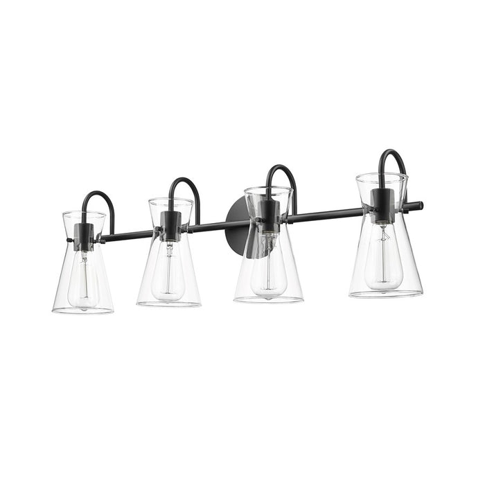 Millennium Lighting Camellia 4Lt Vanity, Black/Clear