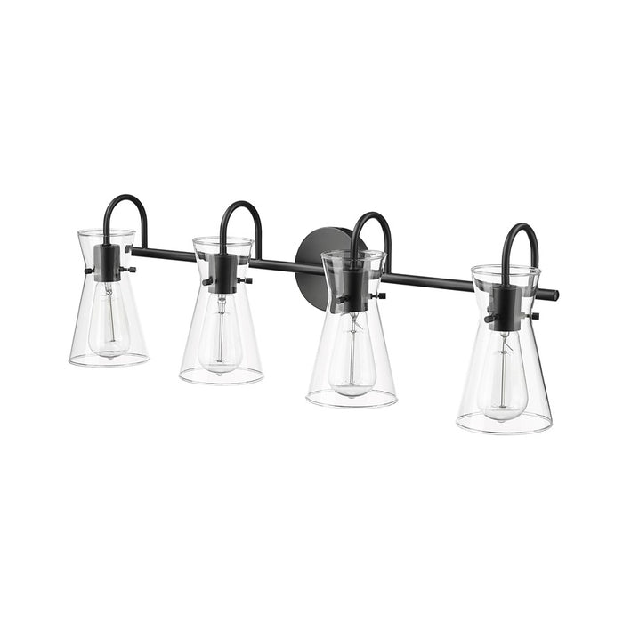 Millennium Lighting Camellia 4Lt Vanity, Black/Clear