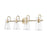 Millennium Lighting Camellia 4Lt Vanity, Modern Gold/Clear