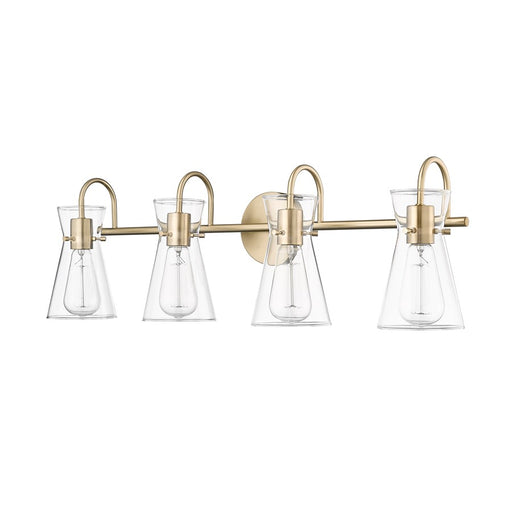 Millennium Lighting Camellia 4Lt Vanity, Modern Gold/Clear