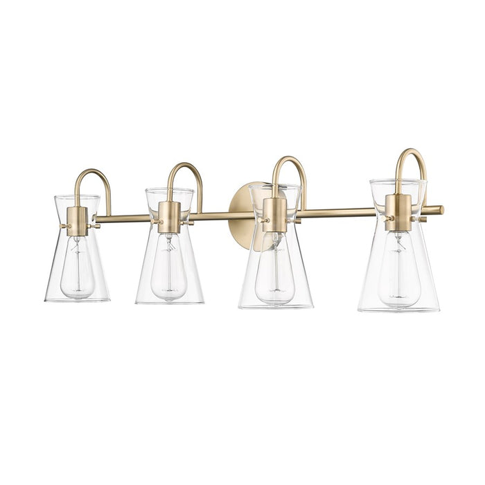 Millennium Lighting Camellia 4Lt Vanity, Modern Gold/Clear