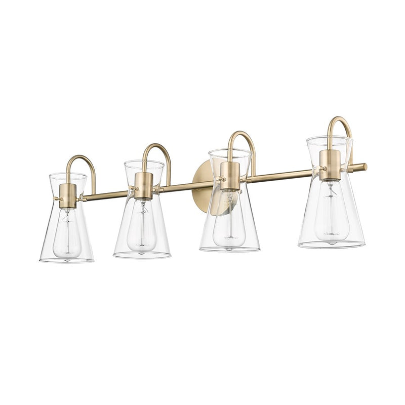 Millennium Lighting Camellia 4Lt Vanity, Modern Gold/Clear
