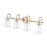 Millennium Lighting Camellia 4Lt Vanity, Modern Gold/Clear