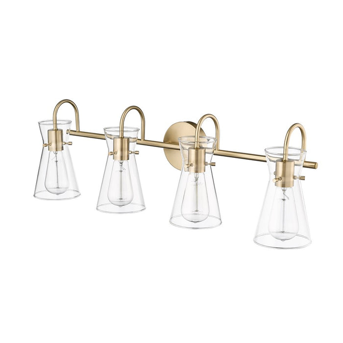 Millennium Lighting Camellia 4Lt Vanity, Modern Gold/Clear