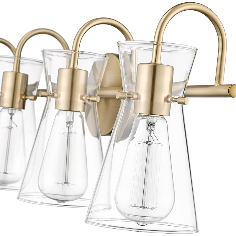 Millennium Lighting Camellia 4Lt Vanity, Modern Gold/Clear