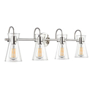Millennium Lighting Camellia 4Lt 31" Vanity, Polished Nickel/Clear - 21004-PN
