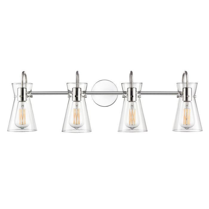 Millennium Lighting Camellia 4Lt 31" Vanity, Polished Nickel/Clear