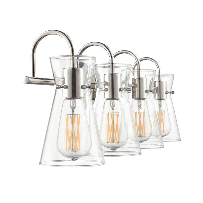 Millennium Lighting Camellia 4Lt 31" Vanity, Polished Nickel/Clear