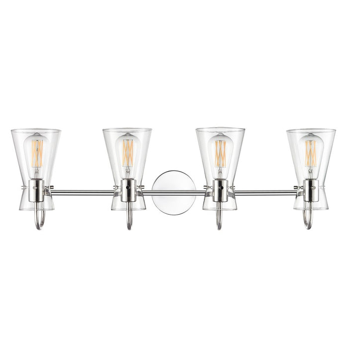 Millennium Lighting Camellia 4Lt 31" Vanity, Polished Nickel/Clear