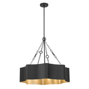 Millennium Lighting Ottavio 5 Light Pendant, Matte Black - 210205-MB-VB