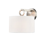 Millennium Lighting Braxstan 1Lt Wall Sconce, Brushed Nickel/Linen - 211001-BN
