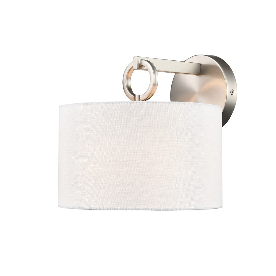 Millennium Lighting Braxstan 1Lt Wall Sconce, Brushed Nickel/Linen - 211001-BN