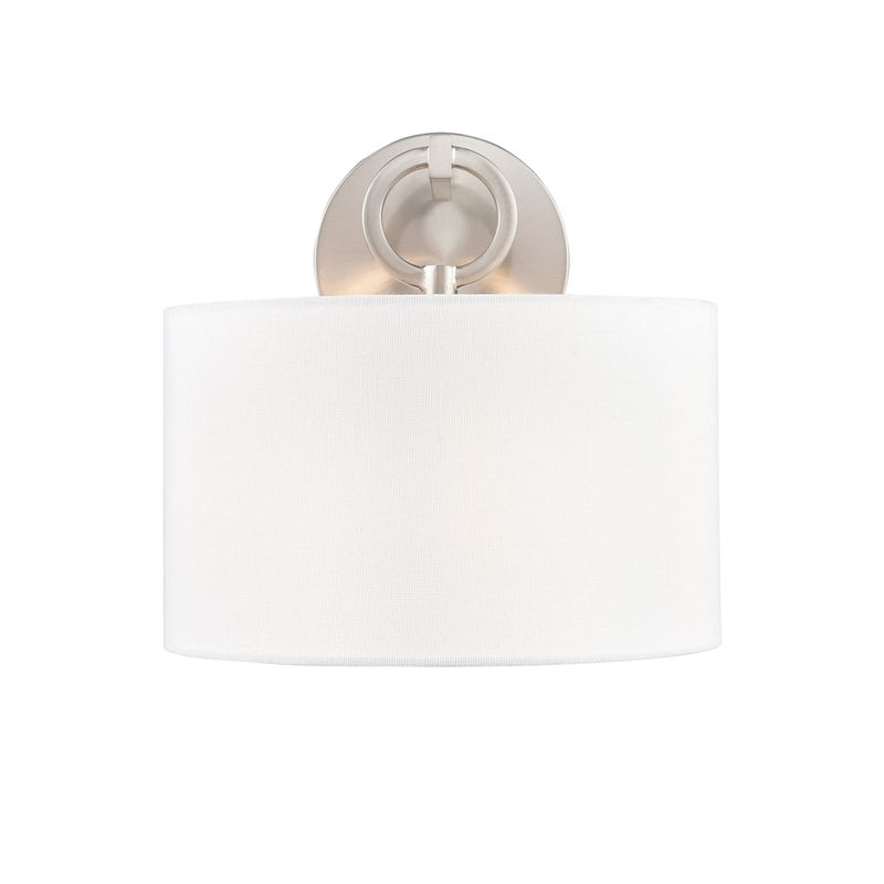 Millennium Lighting Braxstan 1Lt Wall Sconce, Brushed Nickel/Linen