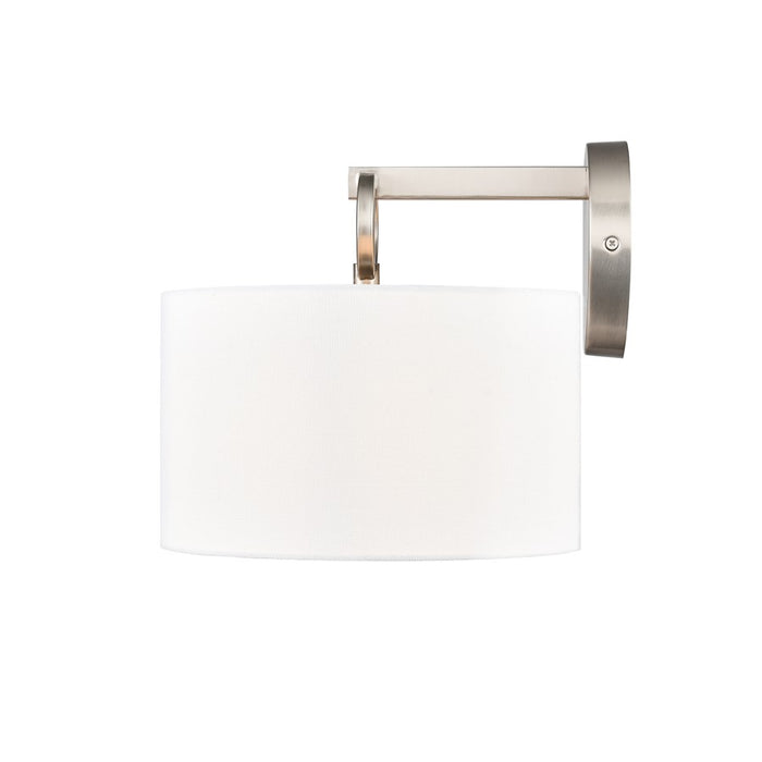 Millennium Lighting Braxstan 1Lt Wall Sconce, Brushed Nickel/Linen