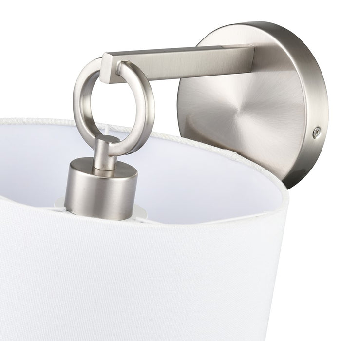 Millennium Lighting Braxstan 1Lt Wall Sconce, Brushed Nickel/Linen