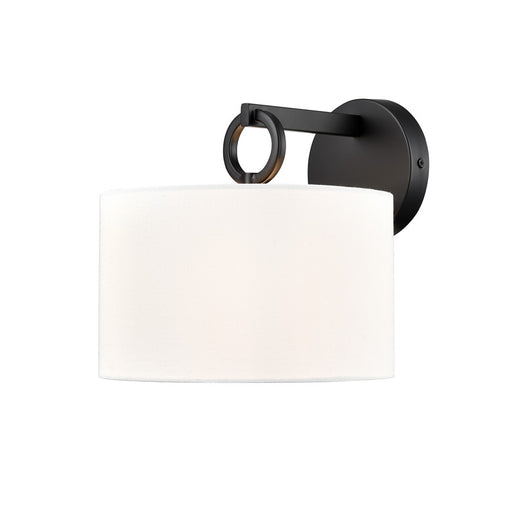 Millennium Lighting Braxstan 1Lt Wall Sconce, Black/Linen - 211001-MB