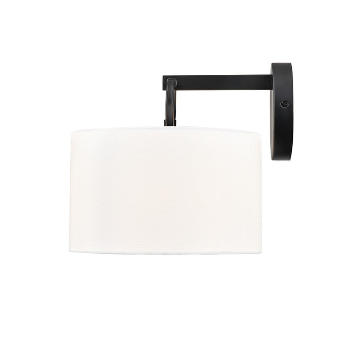 Millennium Lighting Braxstan 1Lt Wall Sconce, Black/Linen