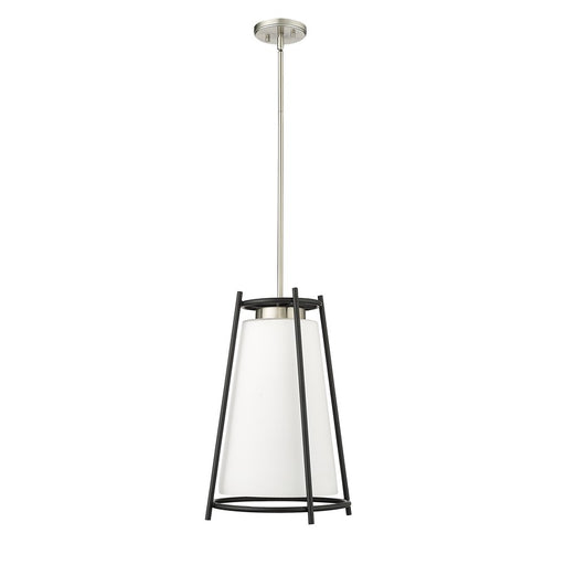 Millennium Milroe 1Lt Pendant, Nickel/Opal glass with Etched outside