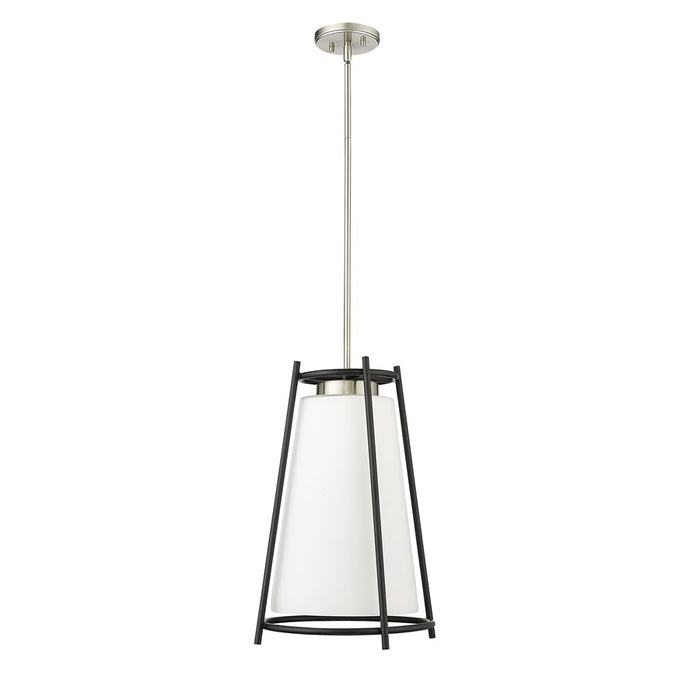 Millennium Milroe 1Lt Pendant, Nickel/Opal glass with Etched outside