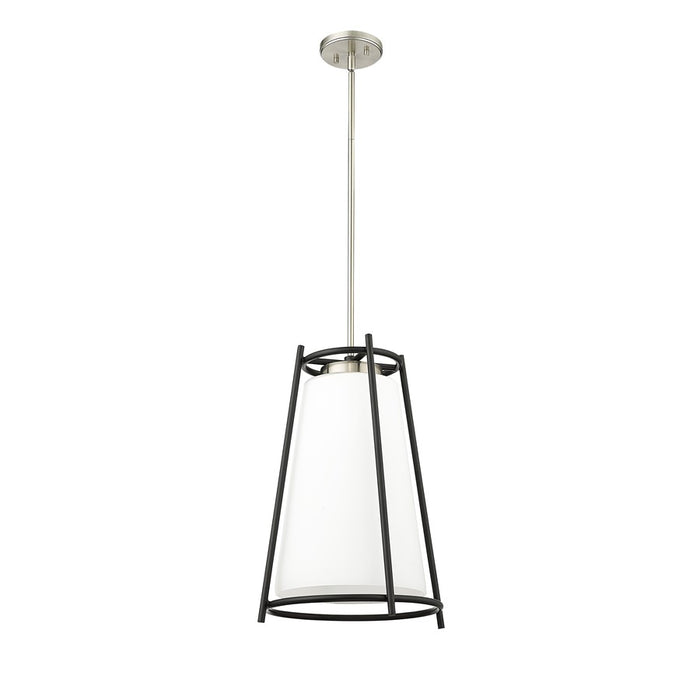 Millennium Milroe 1Lt Pendant, Nickel/Opal glass with Etched outside