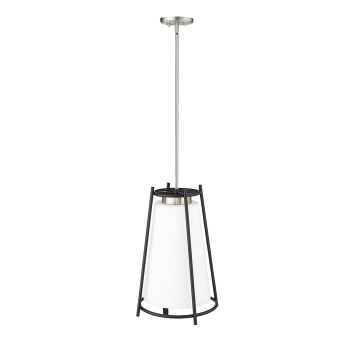 Millennium Milroe 1Lt Pendant, Nickel/Opal glass with Etched outside
