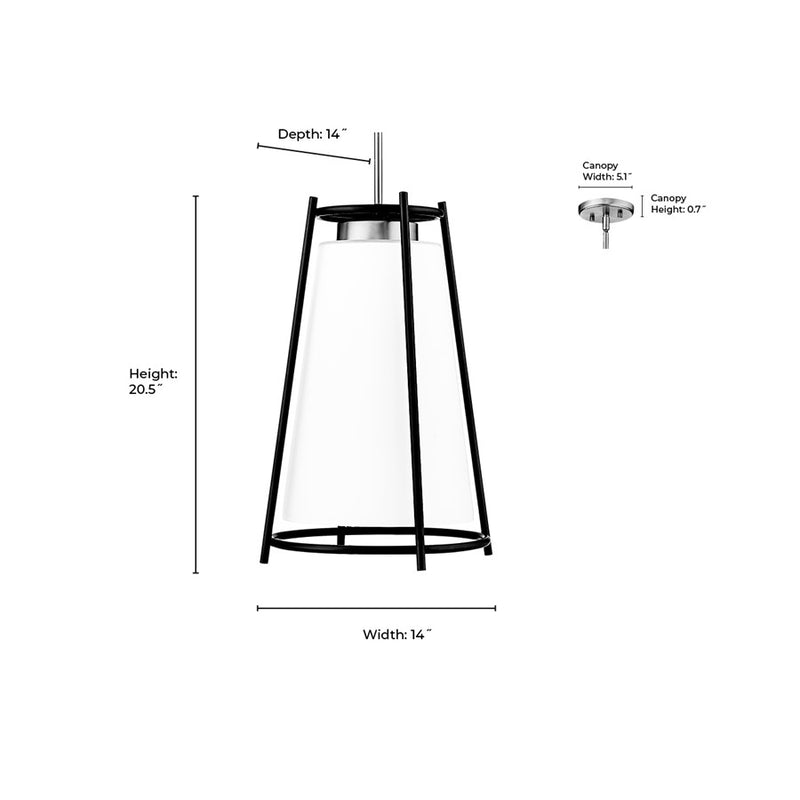 Millennium Milroe 1Lt Pendant, Nickel/Opal glass with Etched outside