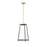 Millennium Milroe 1Lt Pendant, Brass/Opal glass with Etched outside