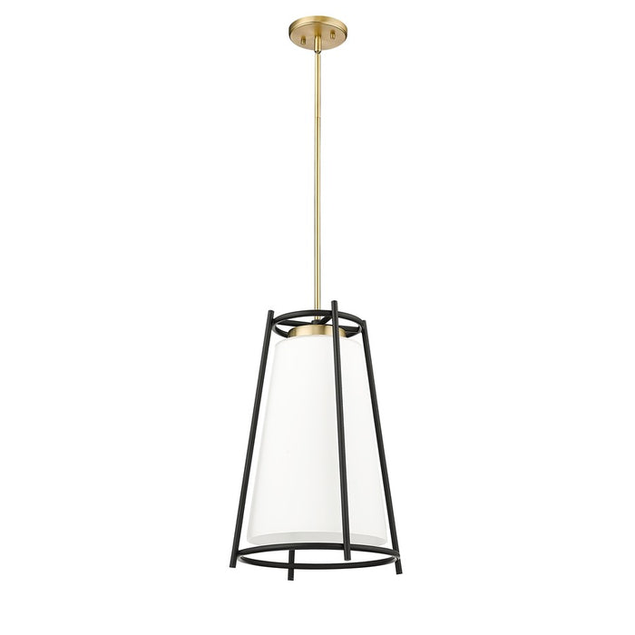 Millennium Milroe 1Lt Pendant, Brass/Opal glass with Etched outside