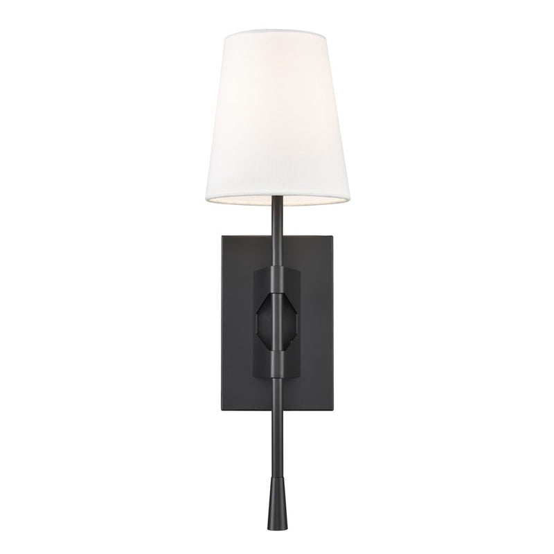 Millennium Lighting 1Lt 20" Wall Sconce, Black/Linen - 212001-MB