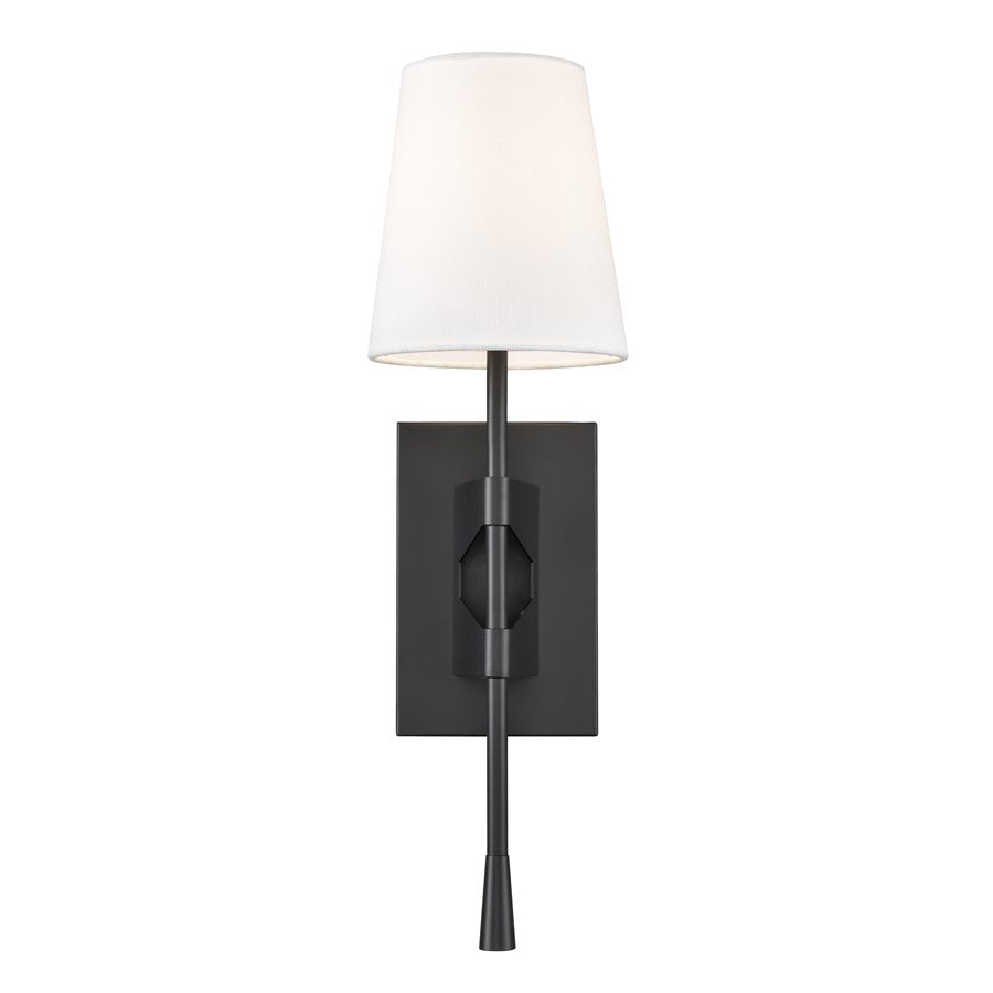 Millennium Lighting 1Lt 20" Wall Sconce, Black/Linen - 212001-MB