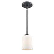 Millennium Lighting Laphia 1Lt 7" Pendant, Black/Etched Opal - 214001-MB