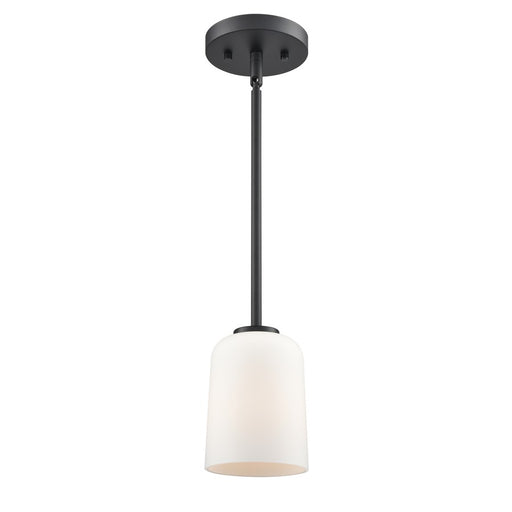 Millennium Lighting Laphia 1Lt 7" Pendant, Black/Etched Opal - 214001-MB