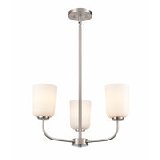 Millennium Lighting Laphia 3Lt 21" Chandelier, Nickel/Etched Opal - 214003-BN