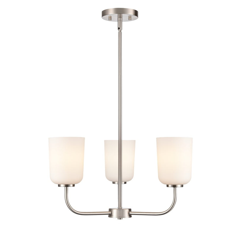 Millennium Lighting Laphia 3Lt 21" Chandelier, Nickel/Etched Opal