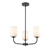 Millennium Lighting Laphia 3Lt 21" Chandelier, Black/Etched Opal - 214003-MB