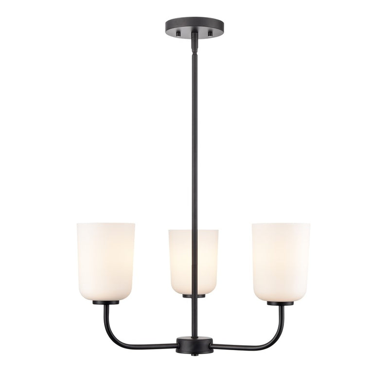 Millennium Lighting Laphia 3Lt 21" Chandelier, Black/Etched Opal