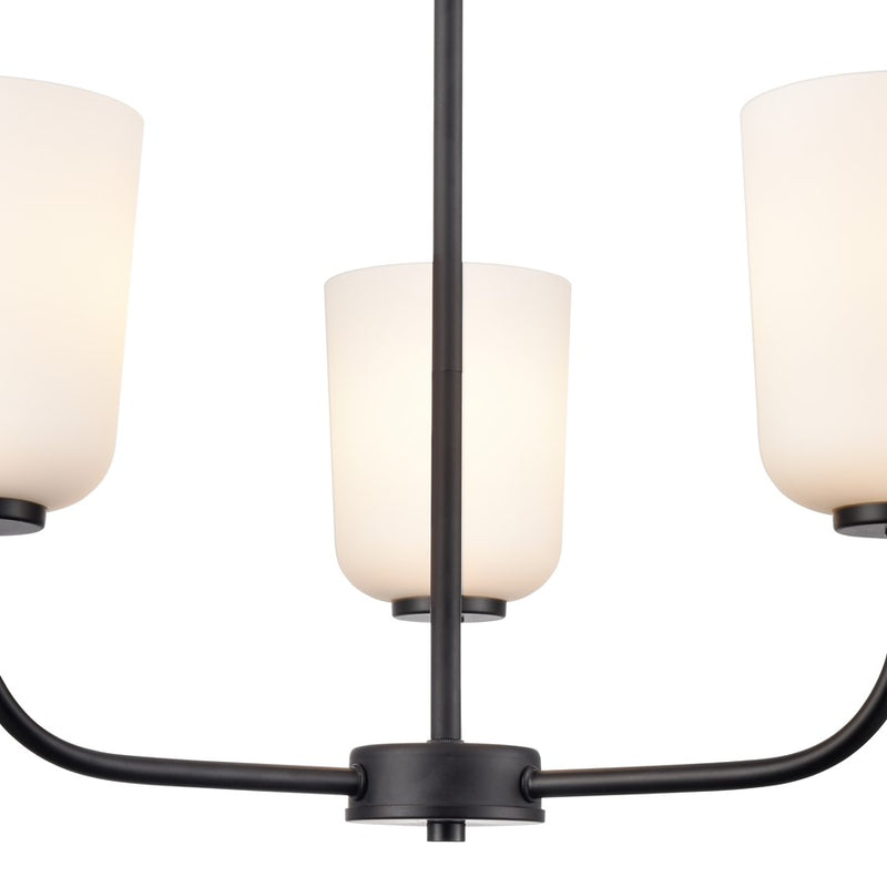Millennium Lighting Laphia 3Lt 21" Chandelier, Black/Etched Opal