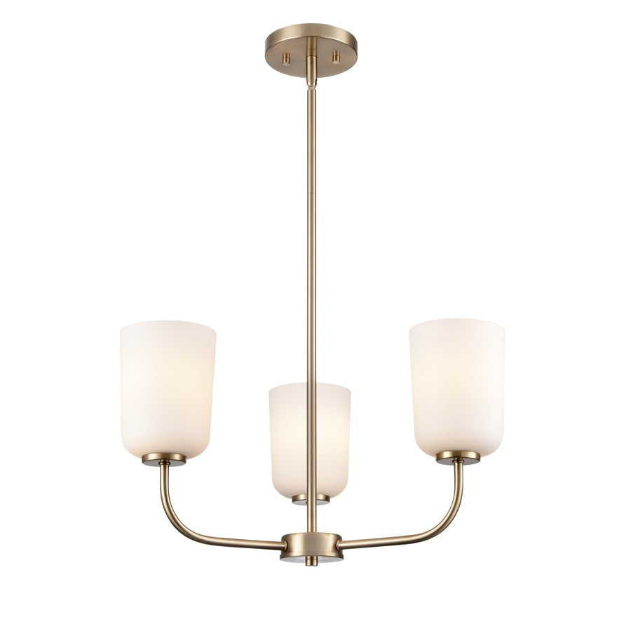 Millennium Lighting Laphia 3Lt 21" Chandelier, Gold/Etched Opal - 214003-MG