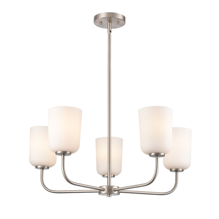 Millennium Lighting Laphia 5Lt 27" Chandelier, Nickel/Etched Opal - 214005-BN