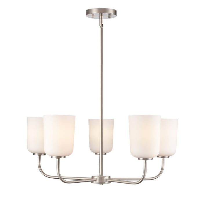 Millennium Lighting Laphia 5Lt 27" Chandelier, Nickel/Etched Opal