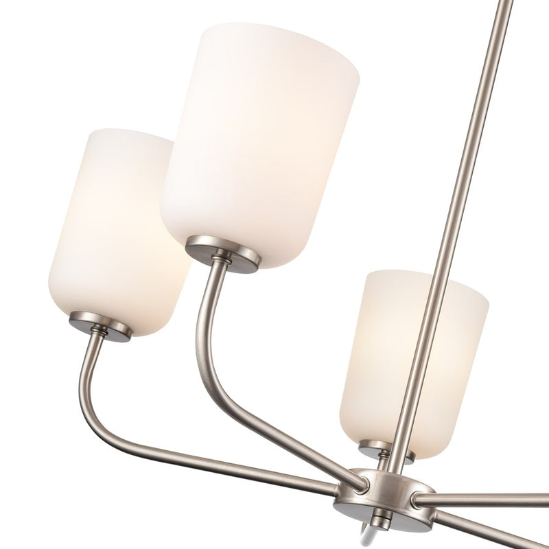 Millennium Lighting Laphia 5Lt 27" Chandelier, Nickel/Etched Opal