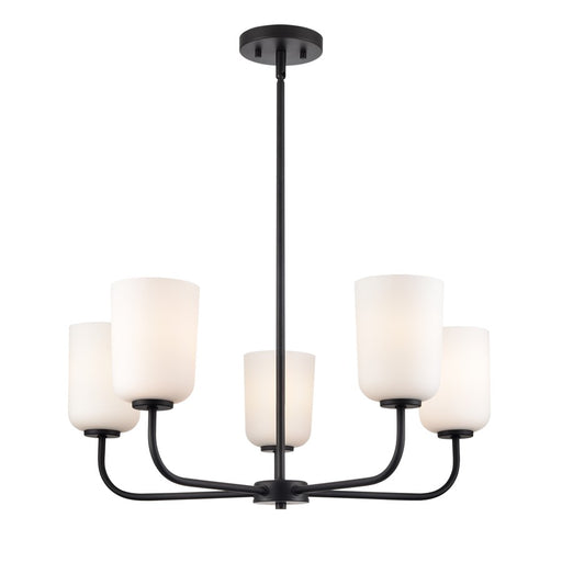 Millennium Lighting Laphia 5Lt 27" Chandelier, Black/Etched Opal - 214005-MB