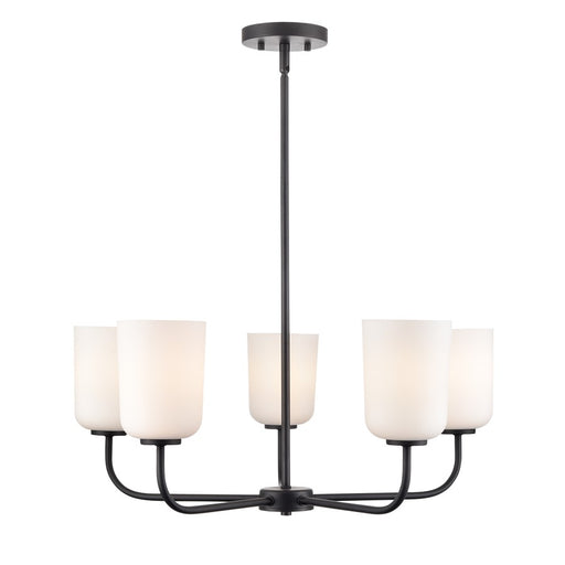 Millennium Lighting Laphia 5Lt 27" Chandelier, Black/Etched Opal